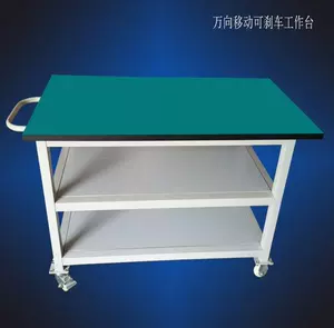 [。防静电推车工作台三层可移动带滚轮操作桌电子装配工作]