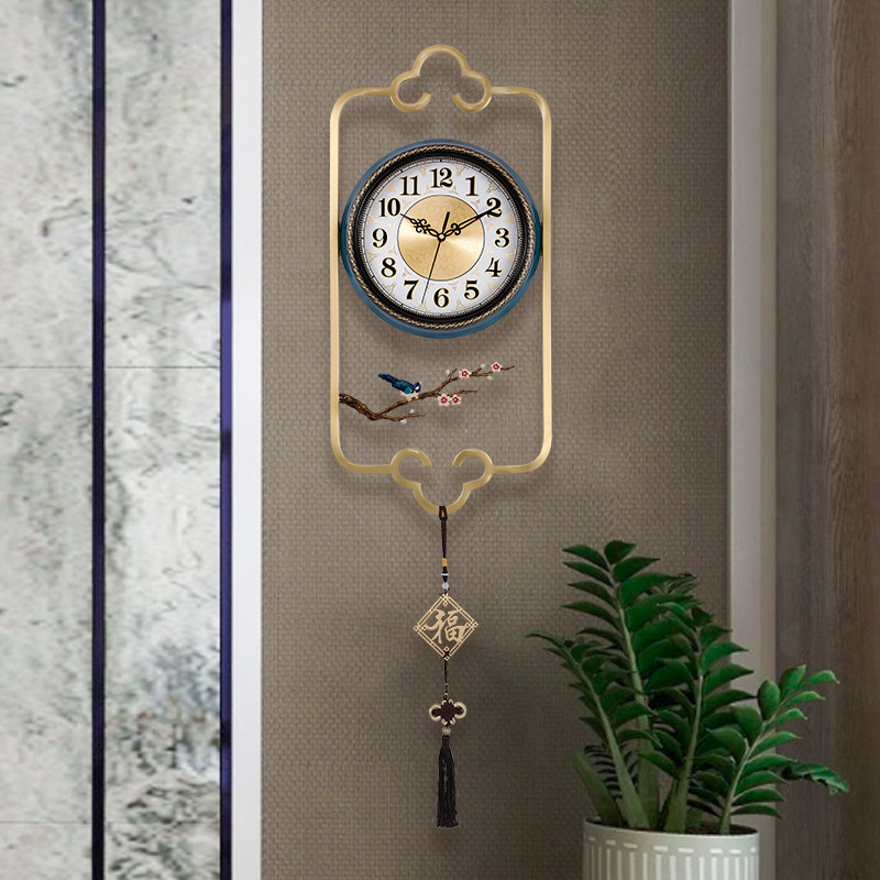 New Chinese Living Room Hanging Clock Creativity China Wind Watches Fashion Light Lavish Home Personality Decoration Mute Quartz Clock