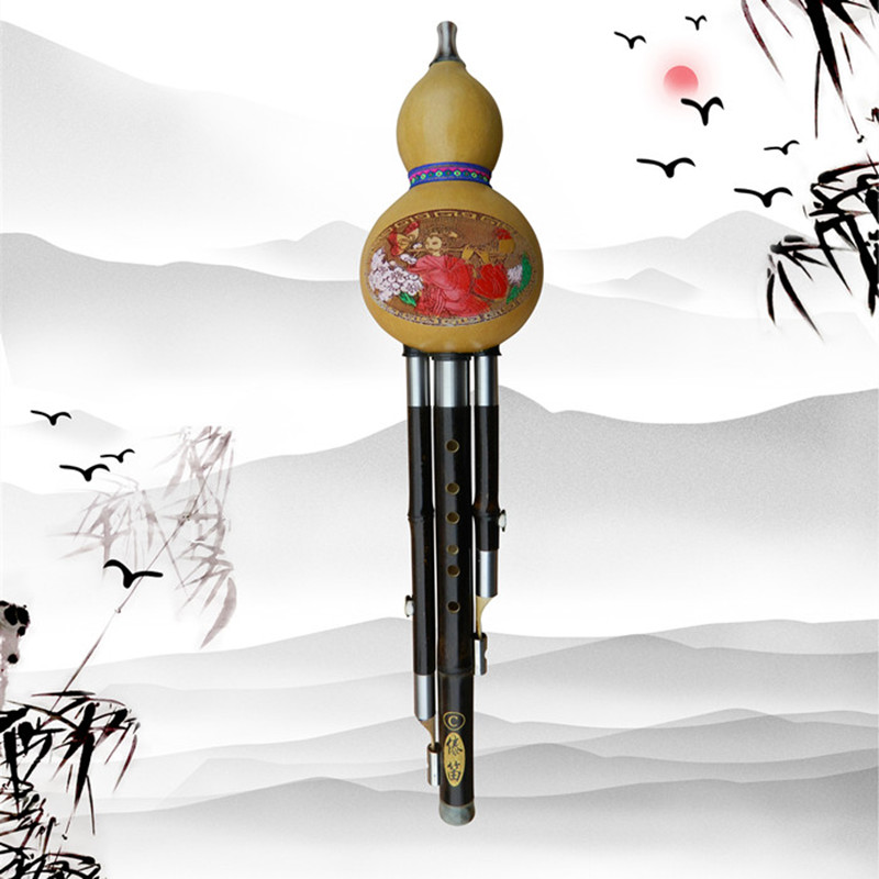 Hulusi descending b-tune C-tune d-tune musical instruments beginners adult children professionally play FGA tune seven-hole Yunnan Zizhu