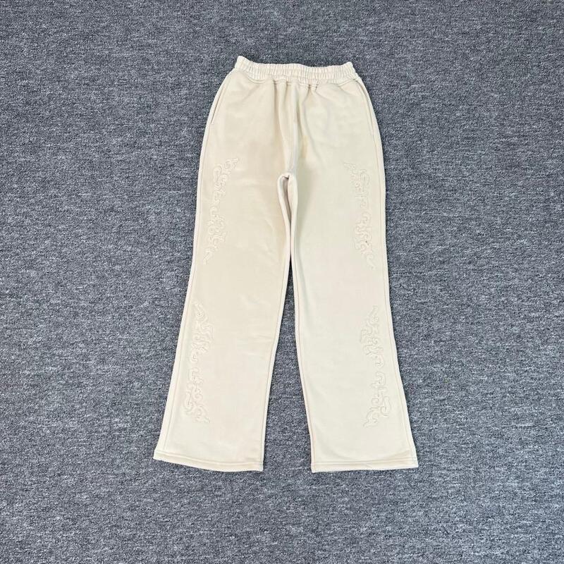 Derschutze Western Jogger Fleece Jogging Sweatpants Loose Straight-Leg Embroidered Casual Pants Autumn