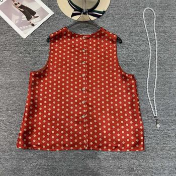 High-Quality Polka Dot Single-Breasted Cardigan, Silk Fragrant Cloud Yarn Sleeveless Top, Reversible Vest, Summer 2025