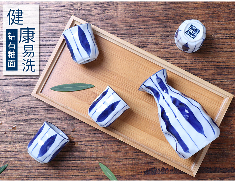 Rượu vang phong cách Nhật Bản vẽ tay đồ dùng nhà gốm sứ sáng tạo rượu vang trắng shochu chai rượu vang nhỏ hầm rượu vang rượu vang rượu vang trắng - Rượu vang giá để rượu