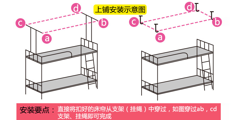 Cao đẳng ký túc xá giường rèm phòng ngủ bunk bed nửa bóng vải chàng trai và cô gái thoáng khí chống bụi top giường trampoline