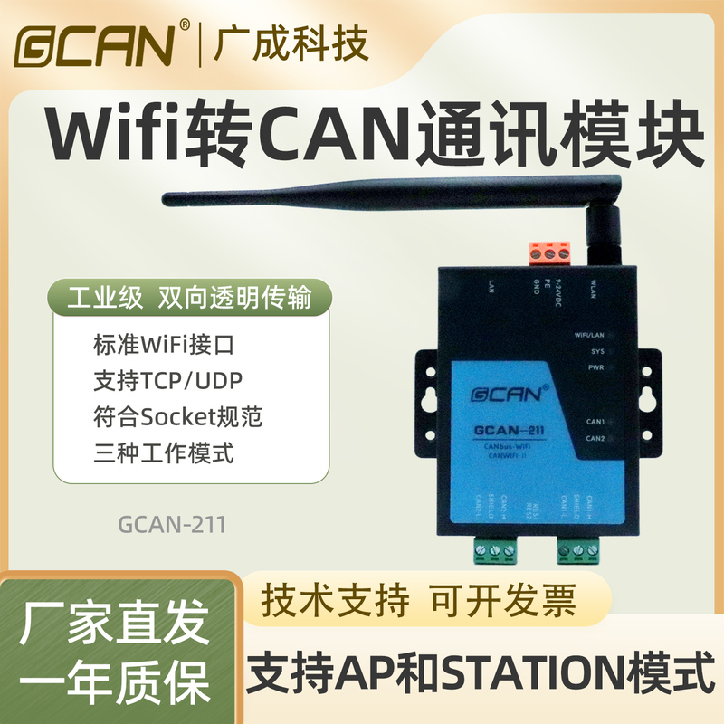 Canet Wifi/Wlan Ethernet Port to Can Bus Ethernet Gateway Module Udp/Tcp/Ip