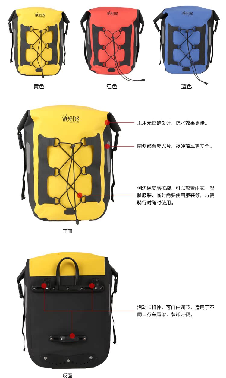 Sacoche pour vélo mixte WEEDS - Ref 2217314 Image 23