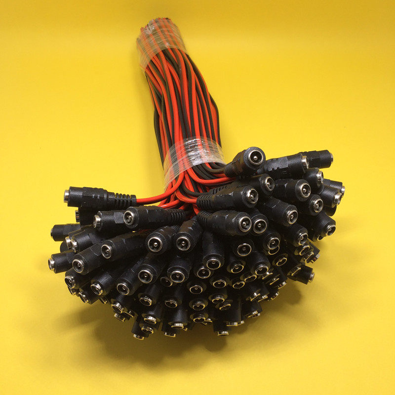 DC female plug pure copper plug red and black power cord monitoring power male and female connector DC power female head line 12V