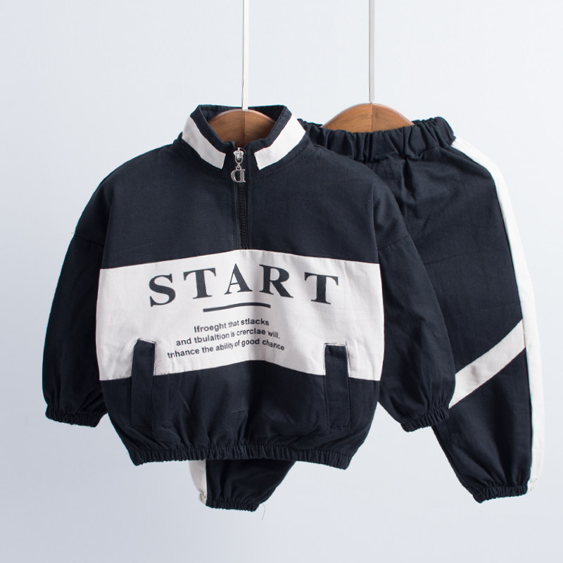 Children's clothing boys sports suit spring and autumn style 2021 new foreign style boy two-piece Korean casual autumn clothing trend