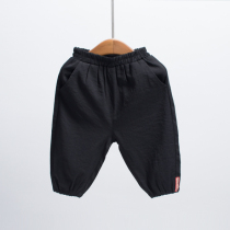 Thin summer baby pants Boys breathable spring and summer pants New boys loose pants drawstring feet childrens tide