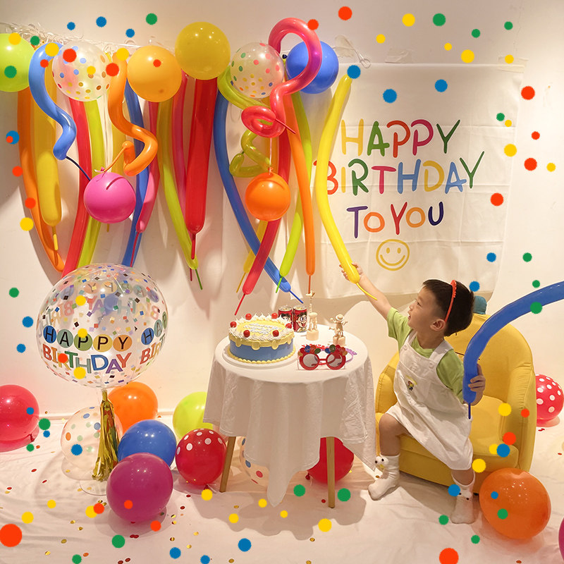 ins wind birthday party decoration background wall small red book with the same paragraph recommended long balloons year-old layout picnic party