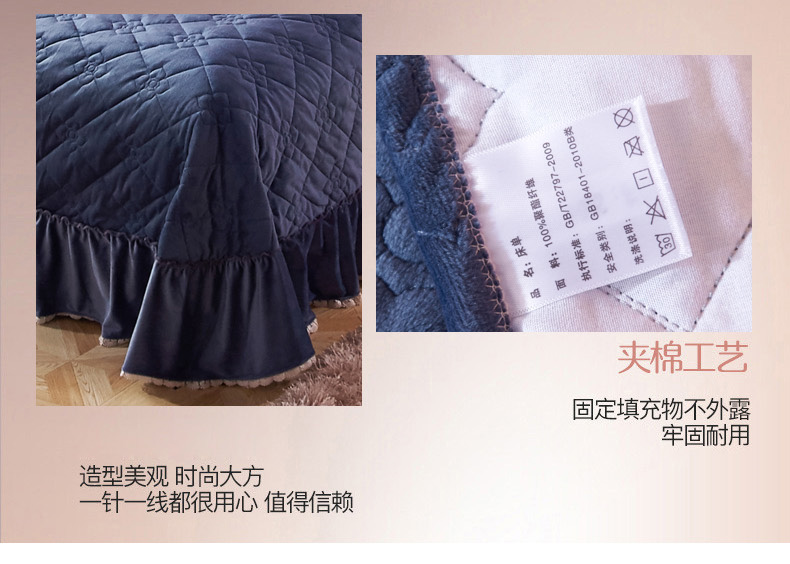 Chăn bông châu Âu trải giường đơn mảnh mùa đông Fale cashmere váy ngủ dày ấm nhung lanh giường trải giường