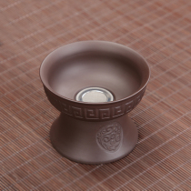 Purple sand tea leak high density tea residue tea filter group ceramic tea set filter creative tea ceremony accessories Zodiac cattle funnel