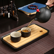 Ceramic travel tea set set portable xishiliang pot kung fu bubble teapot whole set of travel dry bubble small tea tray