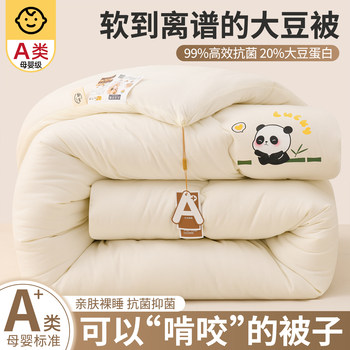 Soybean Quilt for Spring, Autumn, and Winter, Thickened and Warm, Cotton Quilt Core, Suitable for Student Dormitories, Single Bed, Summer Cool Air-Conditioned Quilt, Suitable for All Seasons