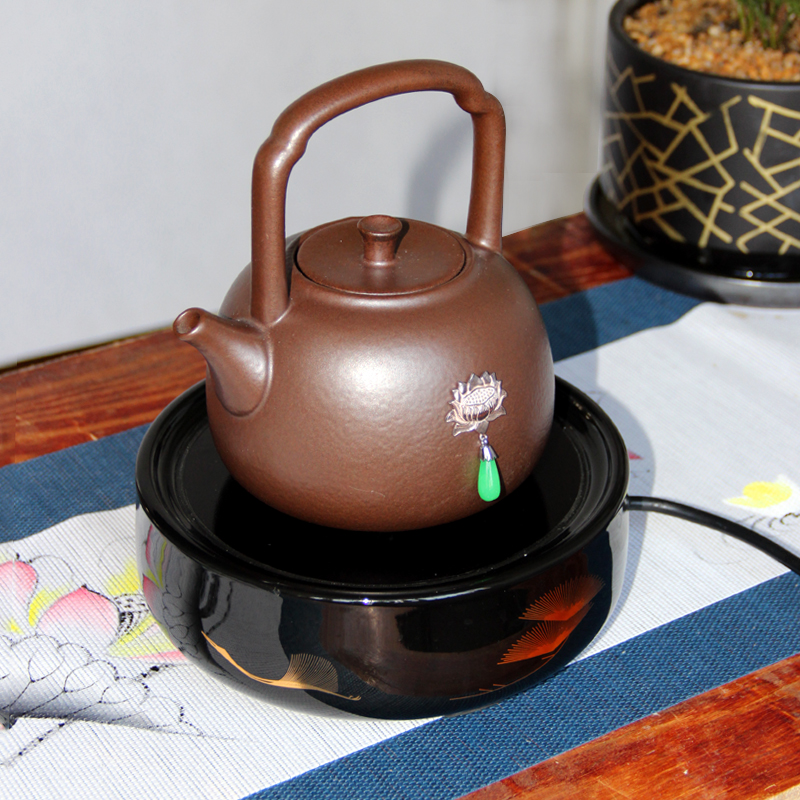 Black crystal furnace mute tea maker household high temperature resistant teapot boiling water boiling tea furnace ceramic boiling water teapot set
