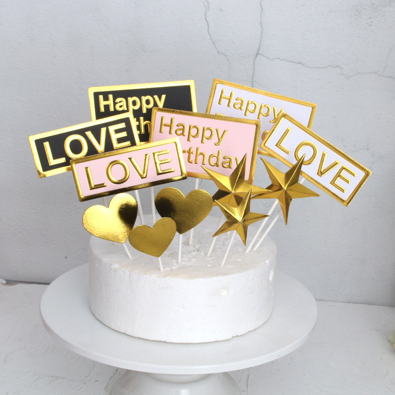 High-end three-dimensional cake card birthday cake decoration baking supplies birthday card party supplies