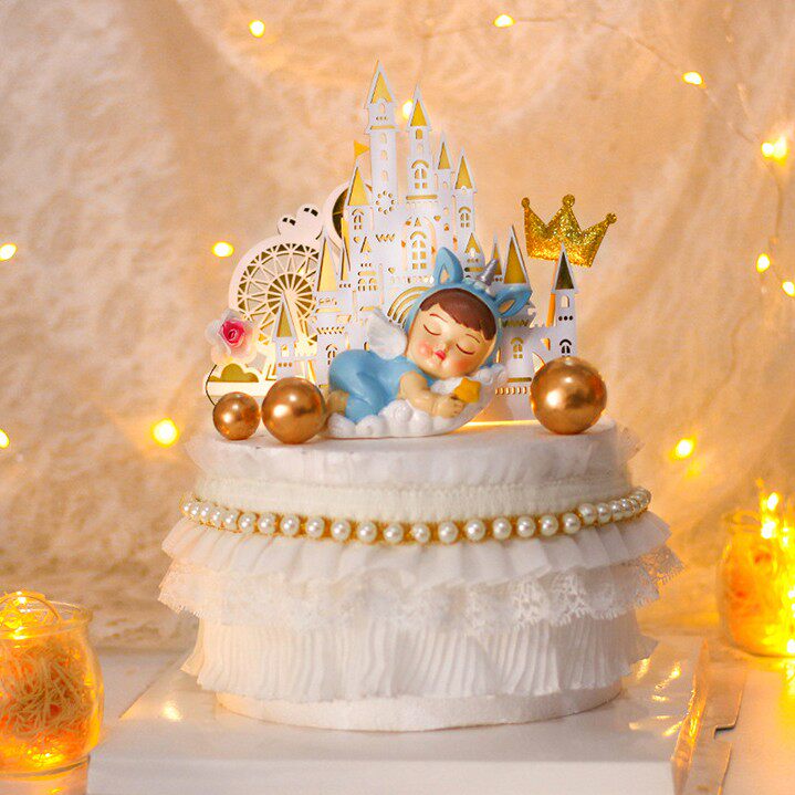 Net Red Castle Cake Link Ferris wheel balloon cake decoration Birthday Cake plugin decoration