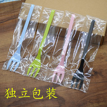 Cake 3 teeth fork transparent black cake fork West point special fork length 14Cm 10 bag
