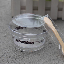  Tiramisu cup 8843 mousse cup Ice cream cup Wooden bran cup Cake cup with lid 50 sets plus spoon