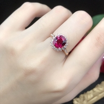 Naked Stone 3 22 Carat Natural Ludove Blood Red BeSeal Ring Female Dime Princesss Colorful Ruby Ring