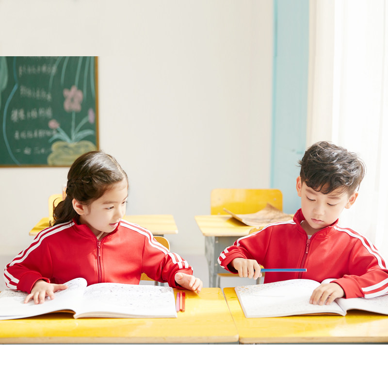 Kindergarten Garden Clothing Spring Autumn Clothing Children Red Sports Suit School Uniforms Elementary School Children Uniform Class Clothes Custom Three Sets