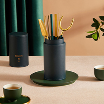 Shi Jia said pure copper tea ceremony six gentlemen set household kung fu tea accessories 6 gentleman Daquan tea tools