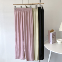 Air bank wide-leg trousers for women in summer thin high-waisted slimming gentle color straight pants dance yoga trousers for women