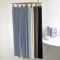 Bingbing cool mask wide leg pants floor-length pants for women summer cool high-waisted straight pants dance practice trousers Korean version