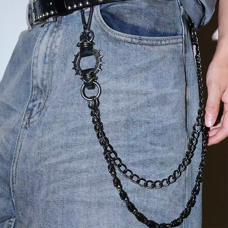 Genuine Leather Skull Waist Rivets Cleanfit Punk Rock Erd Wear Accessories Jeans Chain Genuine Leather Skull Waist Rivets Cleanfit Punk Rock Erd Wear Accessories Jeans Chain