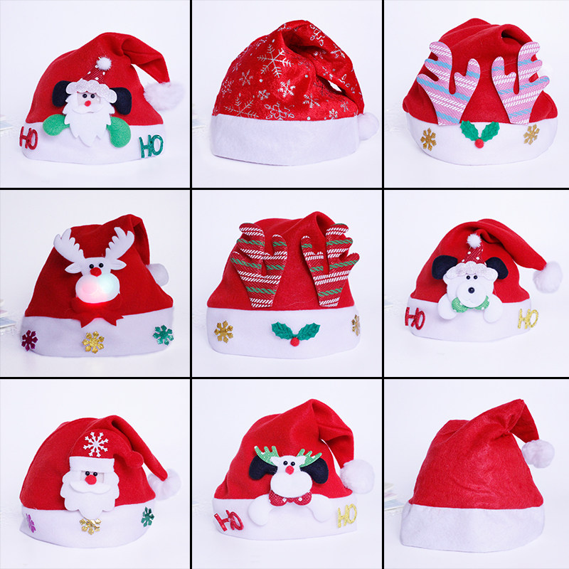Christmas ornament antlers Christmas hat adult snowman children cartoon with lamp children hat kindergarten gift