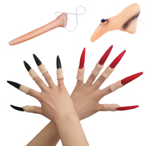 Halloween props Witch woman fake nose Pinocchio long nose cos horror dress up vampire zombie nails