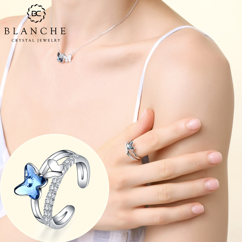 Bague Femme BLANCHE  BLANC en Cristal autrichien - Ref 3088440 Image 1