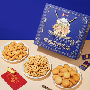 良品铺子黄油曲奇饼干1kg年货礼盒送人