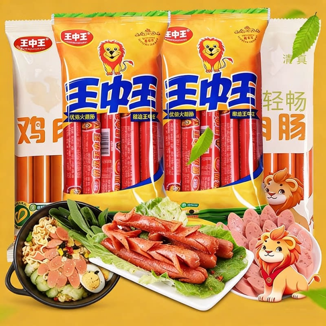 王中王优级火腿肠美味嗨吃组合鸡肉肠泡面肠猪肉肠香甜王玉米肠