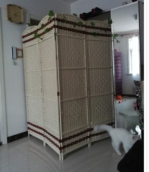 Rơm màn hình mây gỗ gấp màn hình vách ngăn hiên phù hợp phòng kín hoàn toàn màn hình văn phòng màn hình đơn giản - Màn hình / Cửa sổ 45 mẫu vách ngăn trang trí phòng khách tuyệt đẹp