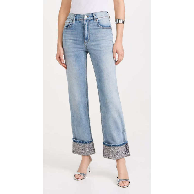595 Dollars!! You'Ll Really Regret It if You Don'T Buy It... Original A+O Hemline Embellished Denim Jeans 000