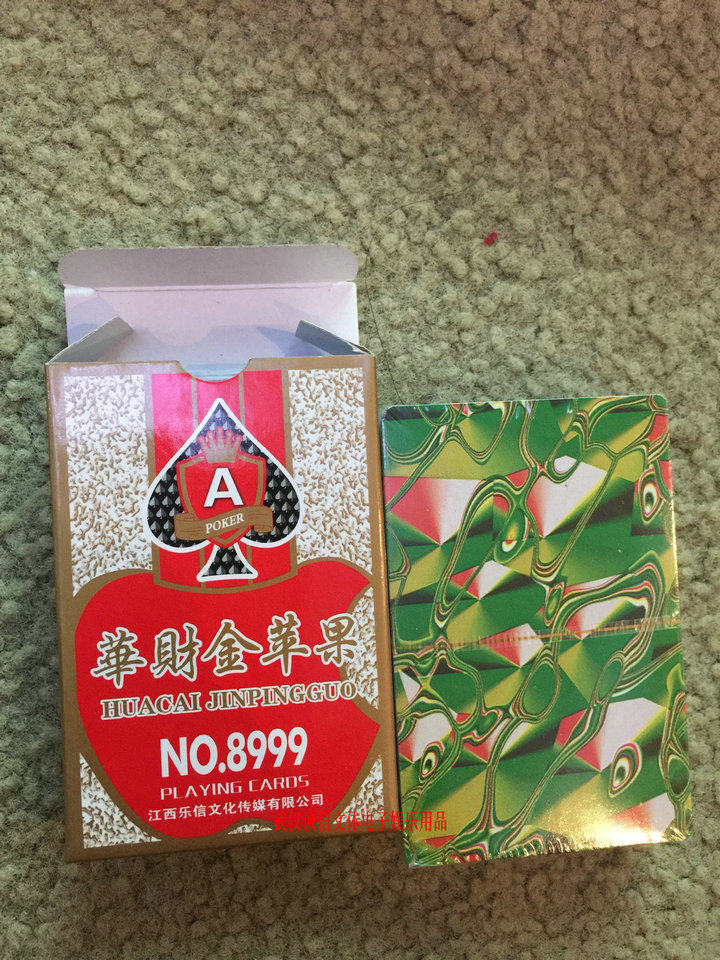 Jiangxi Huaxi Gold Apple 8999 Flower Color Cards New Packaging Blue Core Paper Desktop Poker Chess room whole strip