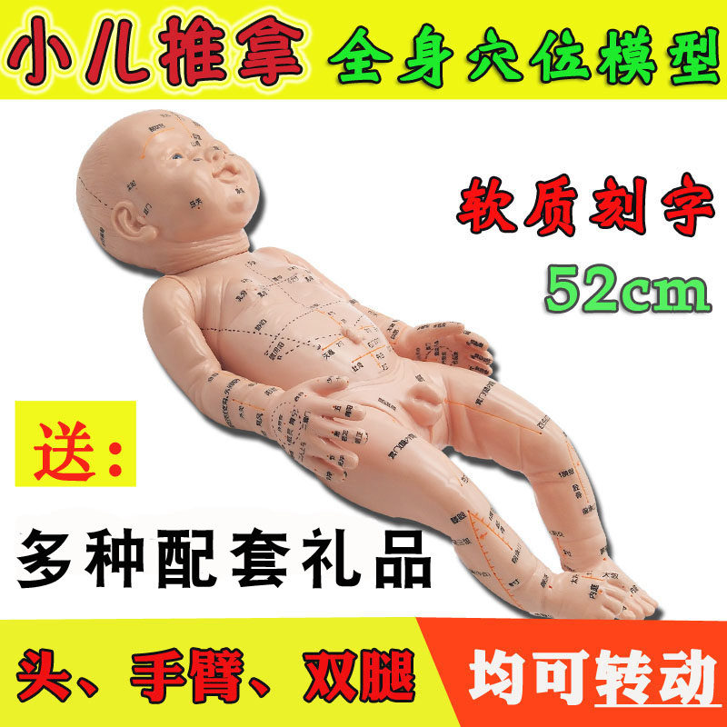 New child massage model massage Yuesao training simulation doll with acupoint lettering male body acupoint baby