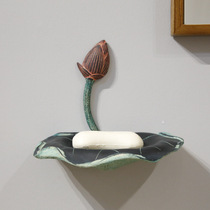 Nail-free wall-mounted soap box antique creative Hotel Club home soft Chinese toilet bathroom soap dish