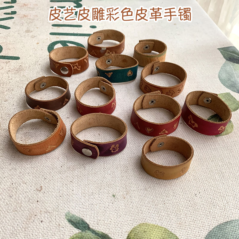 Handmade Leather Art Leather Sculpture Colorful Bracelet Diymar Rabbit Chicken Zodiac