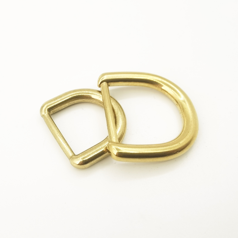 Precision casting pure brass seamless D buckle D-shaped ring D-shaped connection ring luggage leather hardware accessories Beijing leather workshop