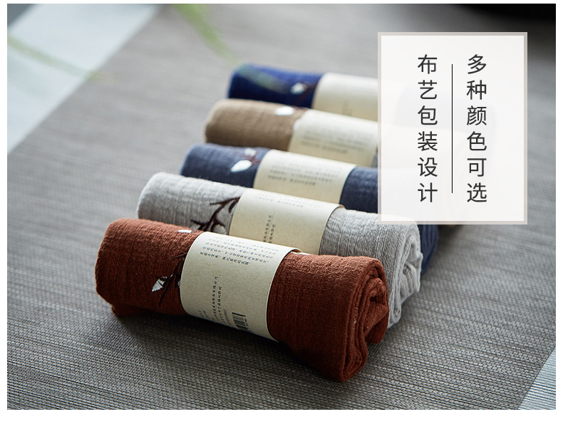 Lu Changming cotton và khăn trà lanh khăn nồi dày thấm bàn trà rag thêu cách nhiệt chống vảy vuông đặt phụ kiện - Trà sứ bộ bình trà