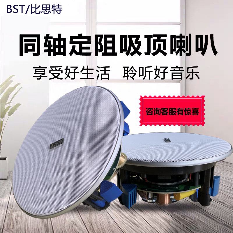 Home shop background ceiling sound fixed resistance surround ceiling speaker embedded coaxial horn 6 inch 8 inch