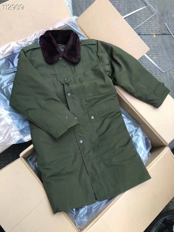 350203 Down Coat Men Women Northeast Green Cotton Coat Male Winter Thickening Medium Long Edition