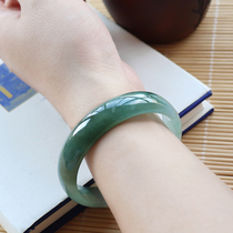 Xiaoliang Zi Burmese jade bracelet Emerald floating flower waxy ice species natural small and thin oval chaise bracelet