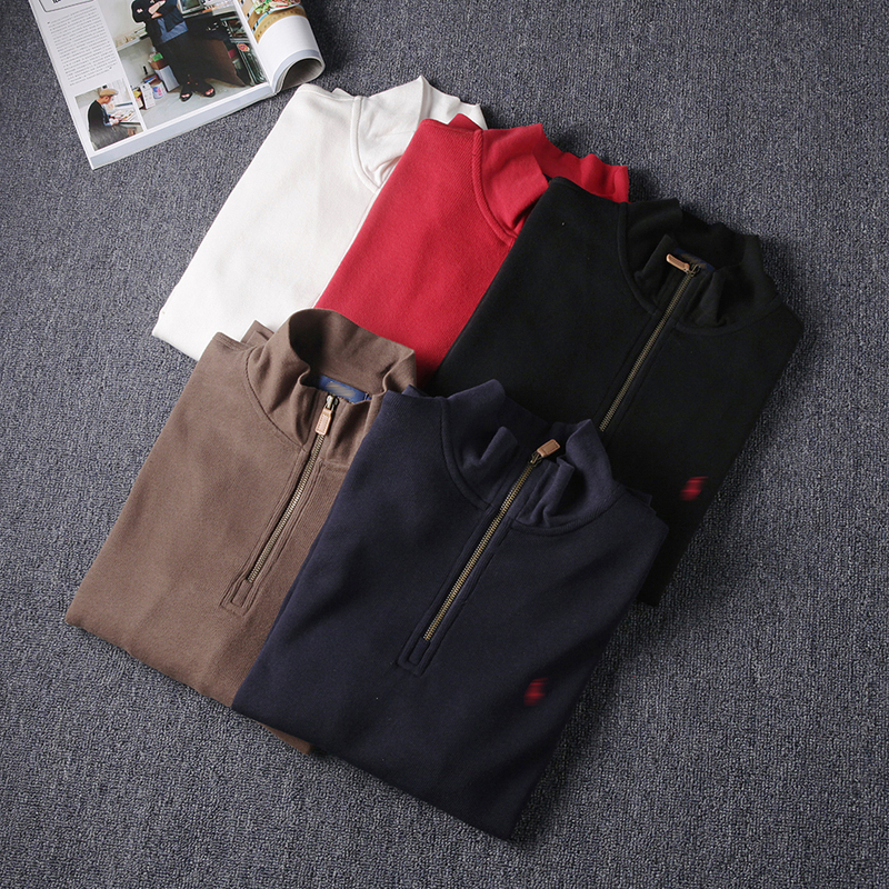 New Men's Knitted Half-Zip Pullover Sweatshirt, Comfortable and Versatile