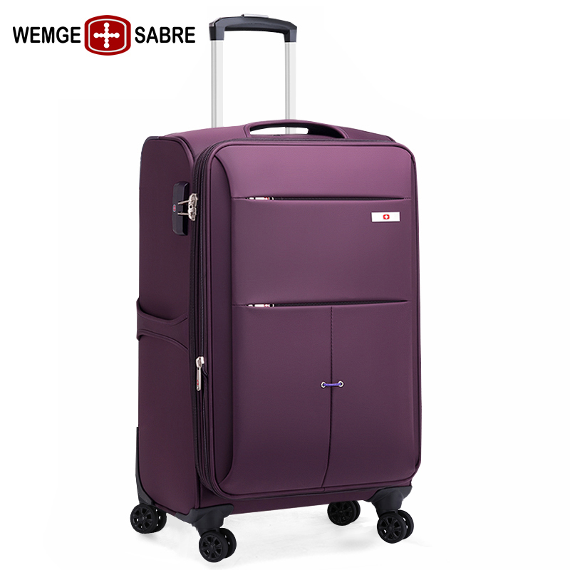 Swiss Army Knife Pull-Lever Box Universal Wheels Suitcase Man Oxford Cloth Suitcase Waterproof password box light large capacity