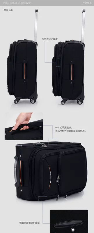 Paul Xe đẩy Universal Wheel Oxford vali vải nam 20/24 inch túi hành lý nữ lên máy bay