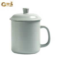 Ru kiln individual cup Ru porcelain office Cup ceramic tea cup with lid boss Cup Open piece can raise simple Rudao gifts