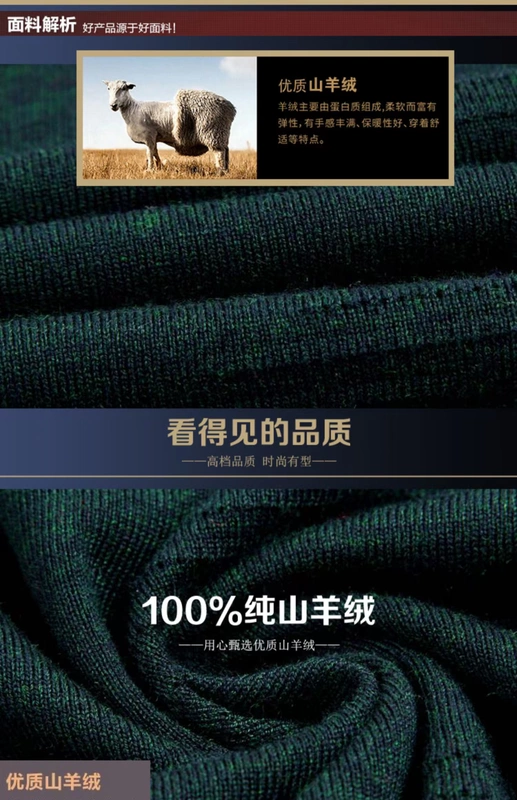 Mùa xuân và mùa thu chính hãng Ordos City 100% Áo cashmere nguyên chất Nam giới Áo len dệt kim mỏng Ve áo Daddy - Cặp đôi áo len