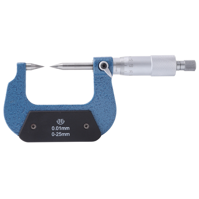Double pointed outer diameter micrometer scale Qinghai measuring wall thickness pointed measuring 0-25mm 0 01